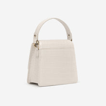 Load image into Gallery viewer, The Fae Top Handle Bag - Ivory Croc
