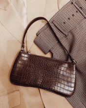 Load image into Gallery viewer, Eva Shoulder Bag - Black Croc