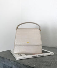 Load image into Gallery viewer, The Fae Top Handle Bag - Ivory Croc