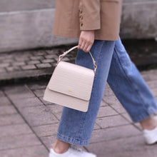 Load image into Gallery viewer, The Fae Top Handle Bag - Ivory Croc