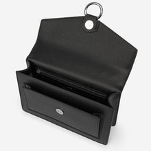 Load image into Gallery viewer, The Envelope Silver Chain Crossbody Bag - Black
