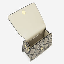 Load image into Gallery viewer, The Fae Top Handle Bag - Natural Snake Embossed
