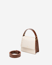 Load image into Gallery viewer, The Fae Acrylic Chain Top Handle Bag - Beige &amp; Brown Croc
