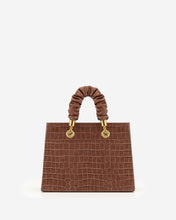 Load image into Gallery viewer, Ella Top Handle Bag - Brown Croc
