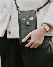 Load image into Gallery viewer, Quinn Phone Bag - Dark Green Croc
