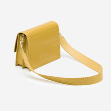 Load image into Gallery viewer, Mini Flap Bag - Mustard Croc
