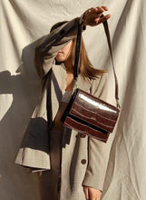 Load image into Gallery viewer, Mini Flap Bag - Brown Croc

