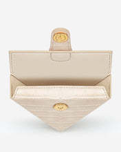 Load image into Gallery viewer, Triangle Mini Box - Light Beige Croc
